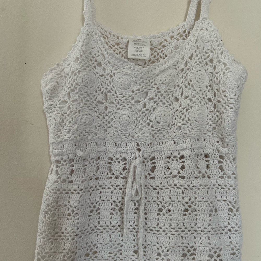 White Crochet Lace Tank Top